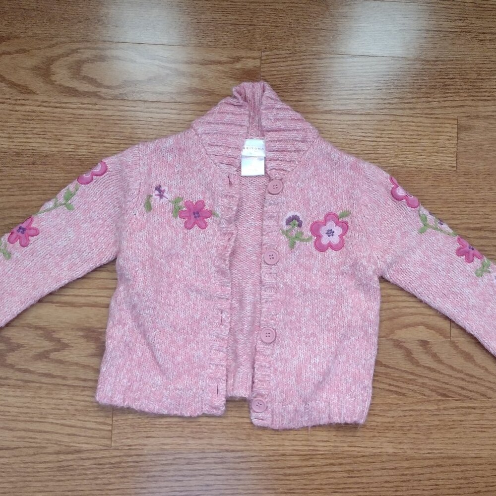 4T | Floral Embroidered Buttoned Sweater | Arizona